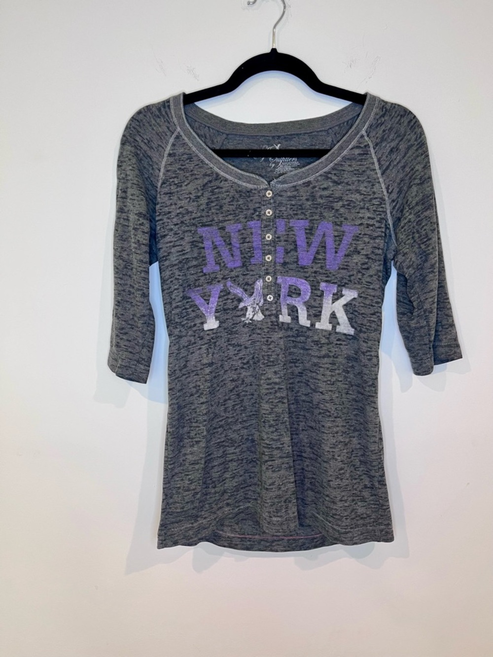 American Eagle New York burnout henley top size L